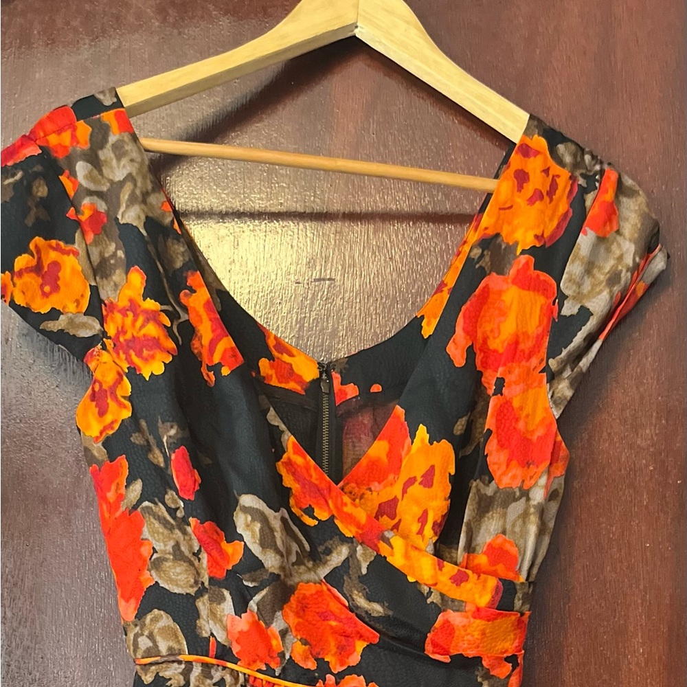 Women’s Tracy Reese Black and Orange Floral Dress